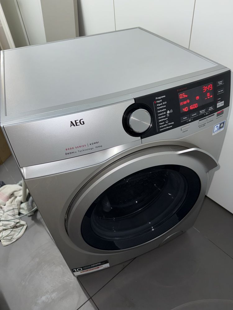 Maquina AEG lavar e secar 10Kg cinza prateada