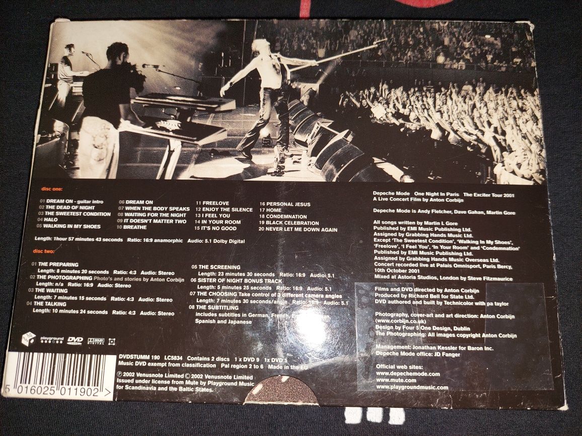 Depeche Mode One Night In Paris ( 2 x DVD ) digipak 2002 Scandinavia