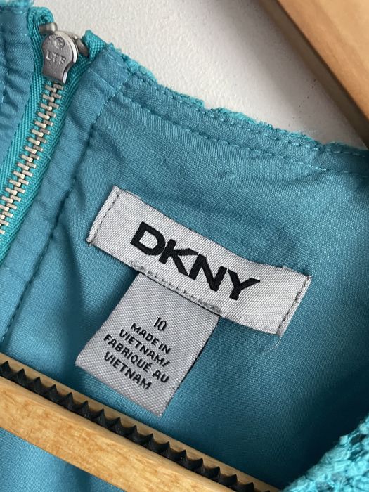 DKNY turkusowa sukienka azurowa letnia boho