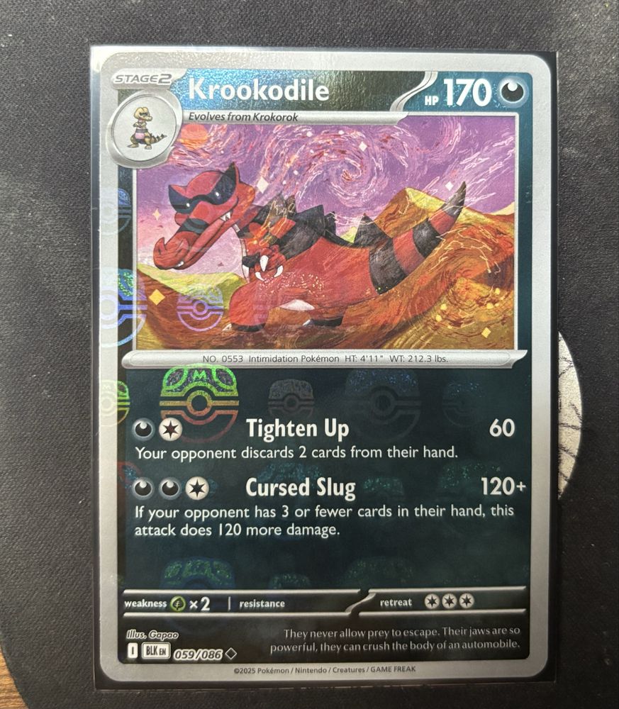 Karta Pokemon Krookodile BLK059 Master Ball Masterball Black Bolt