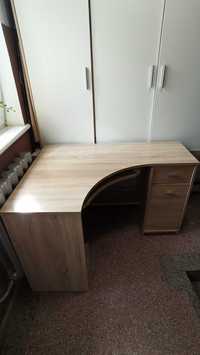 biurko narożne z półką i szufladą