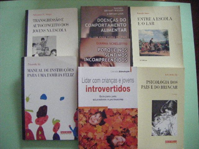 Livros psicologia infatil/juvenil e doenças de comportamento alimentar