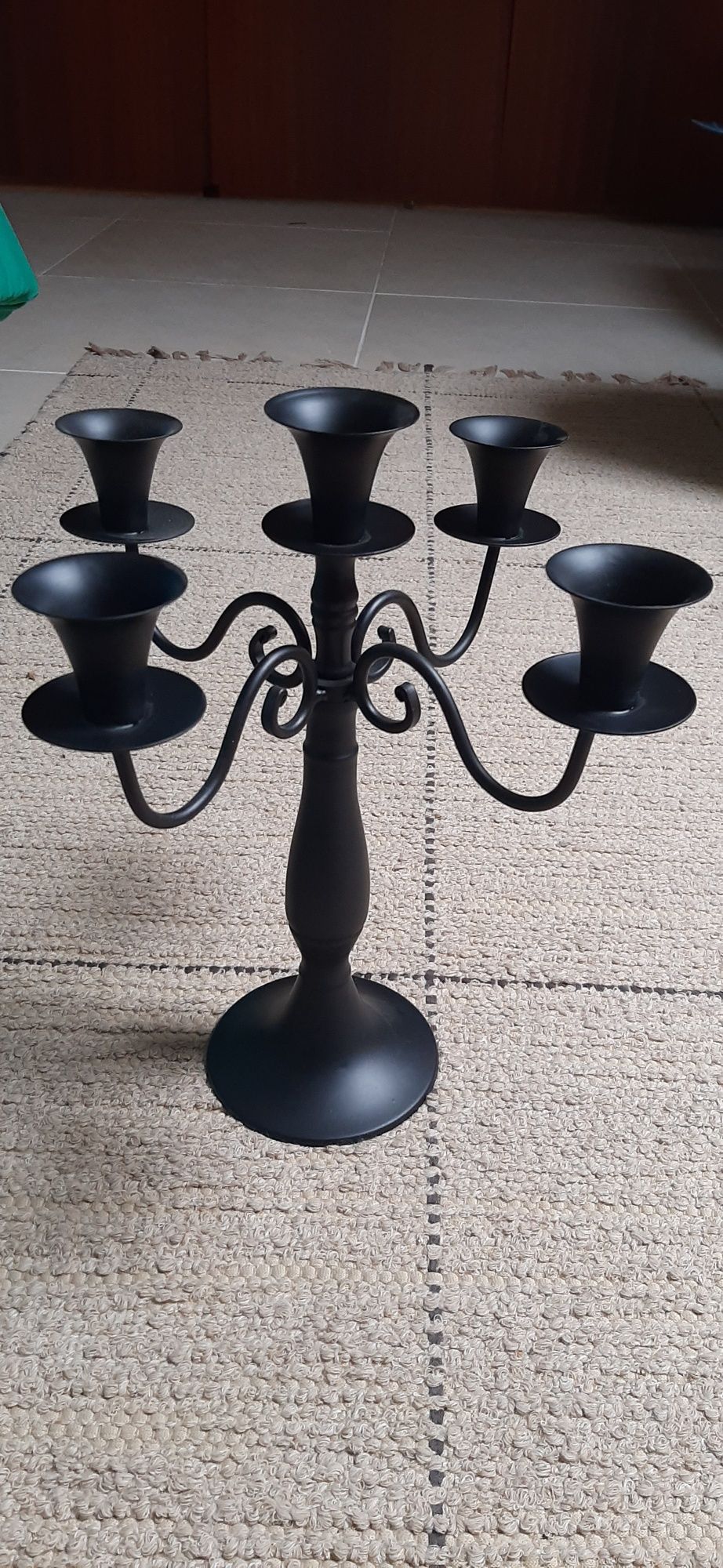 Castiçal de mesa preto 5 Velas NOVO