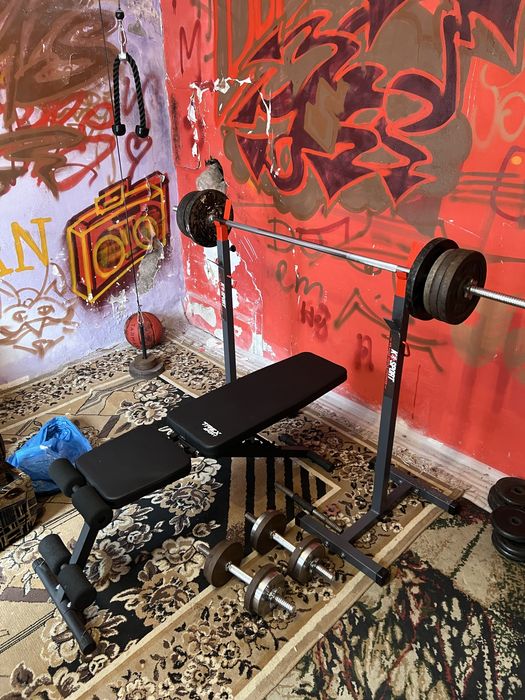 Silownia domowa prawie 100kg obciazenia.