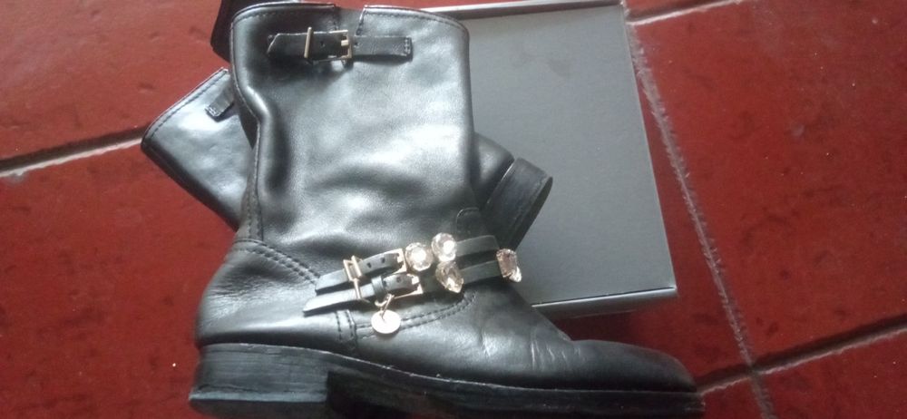 Botas sra preta 38 pele