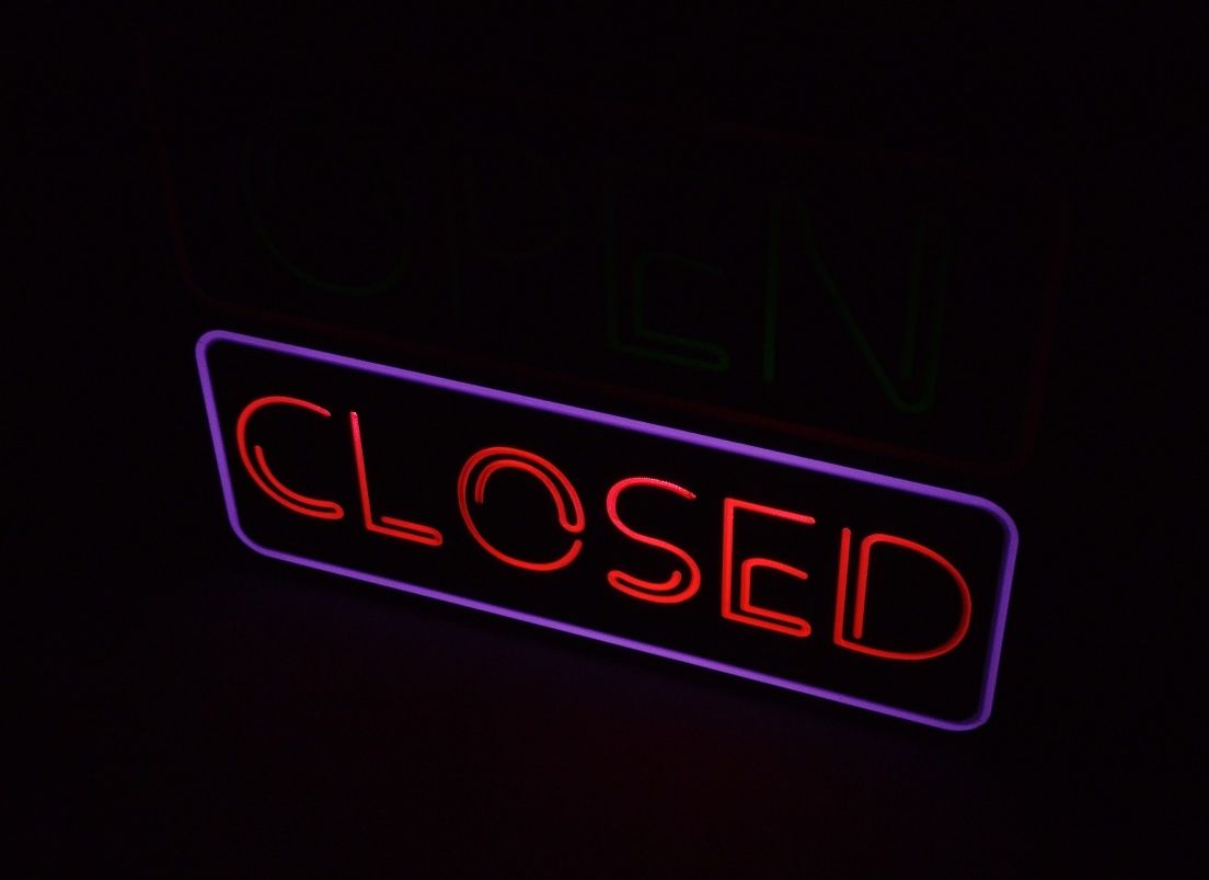 Dekoracja szyld open-closed
