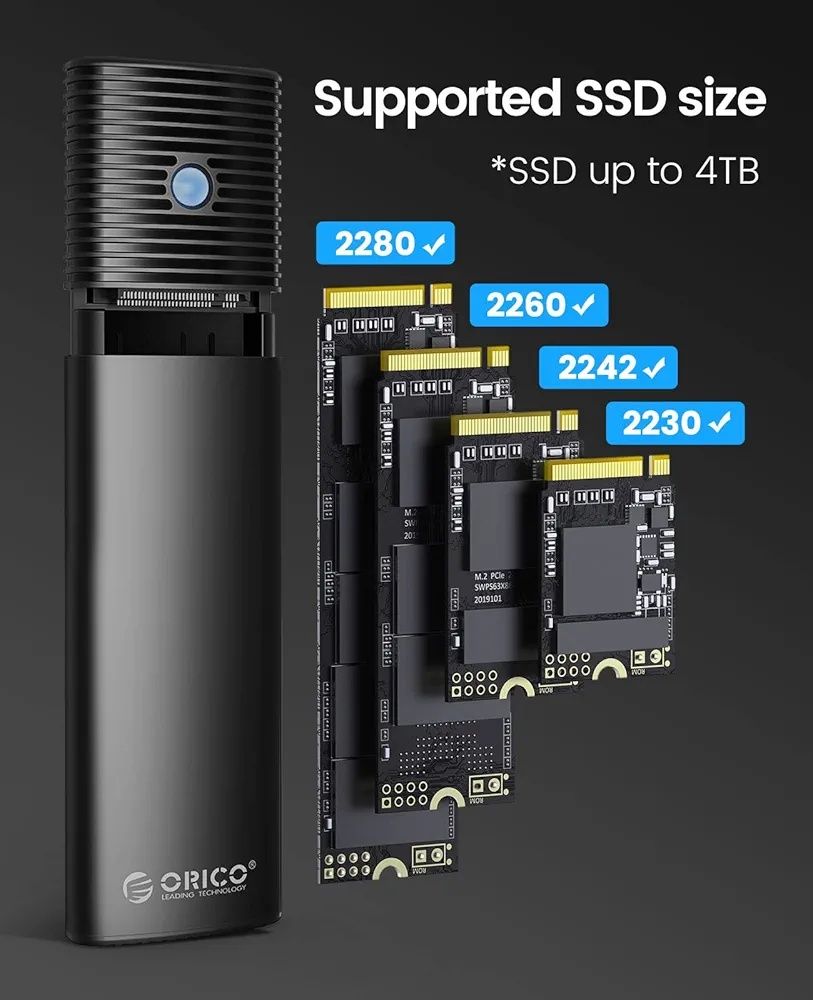 [Novo] Caixa Externa Discos M.2 Orico USB-C 3.2 Gen2 NVMe