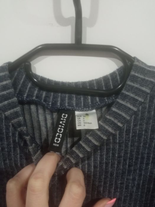 Szara sukienka MIDI dopasowana 36 S H&M
