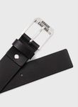 Шкіряний ремінь Armani Exchange чоловічий колір чорний 951417 4F898