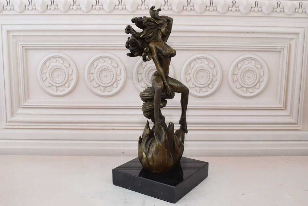 Meduza - Akt Kobiety - Siedząca Kobieta - Figura z Brązu - Dekoracja