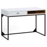 Biurko Olier Białe Dąb Artisan 120 cm metalowe nogi loft