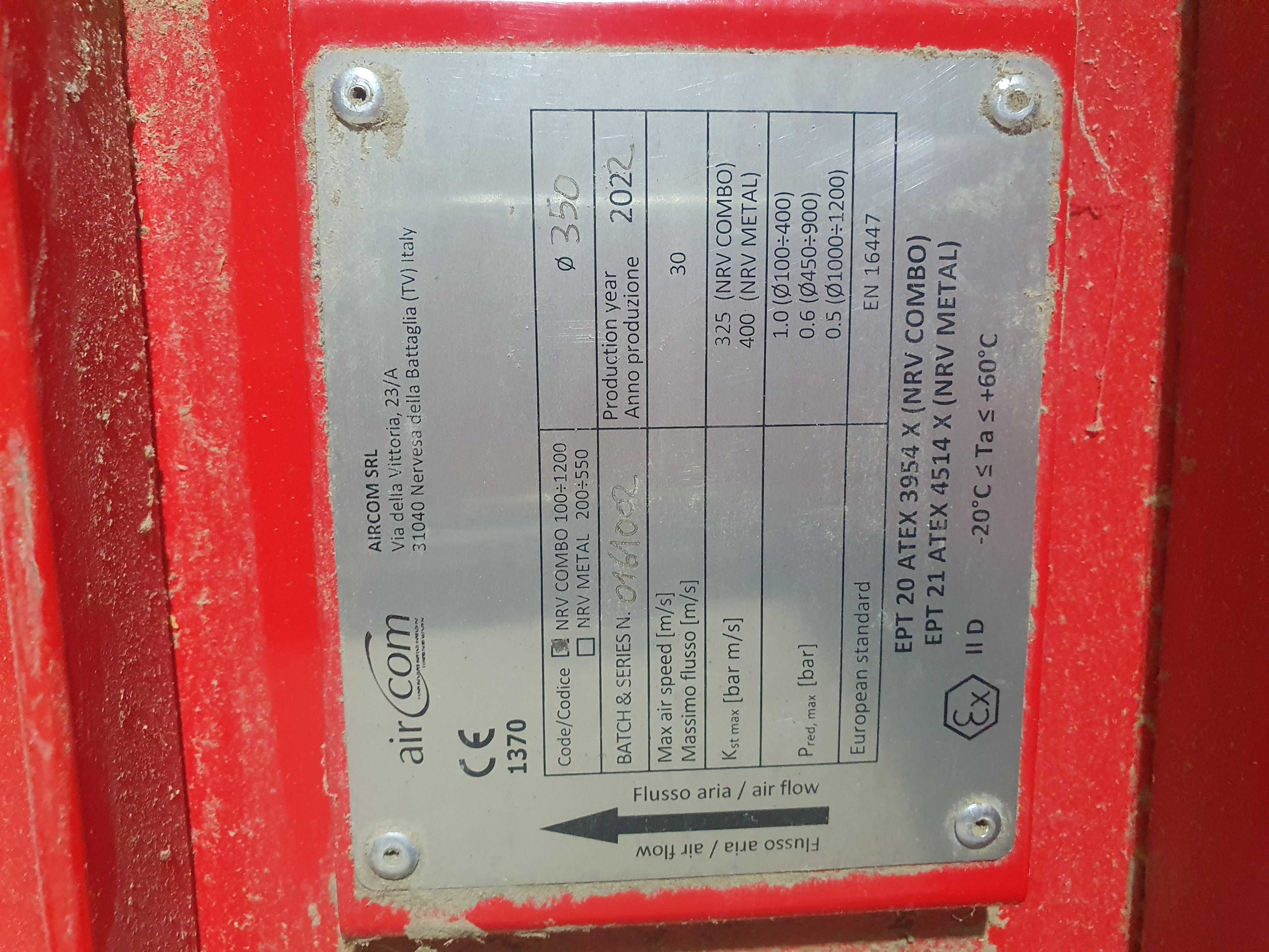 Klapy antywybuchowe do odciągów