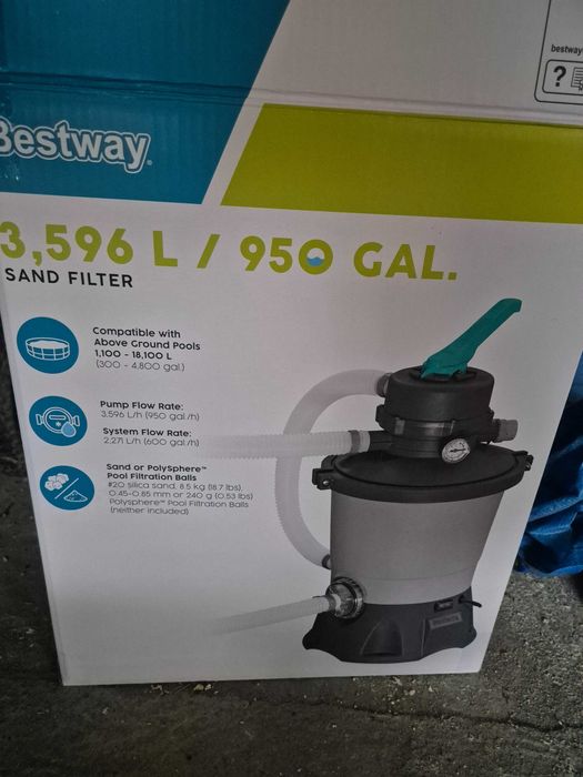 BASEN STELAŻOWY 404x201x100cm BESTWAY 56442 8w1 POMPA PIASKOWA 3596l/h