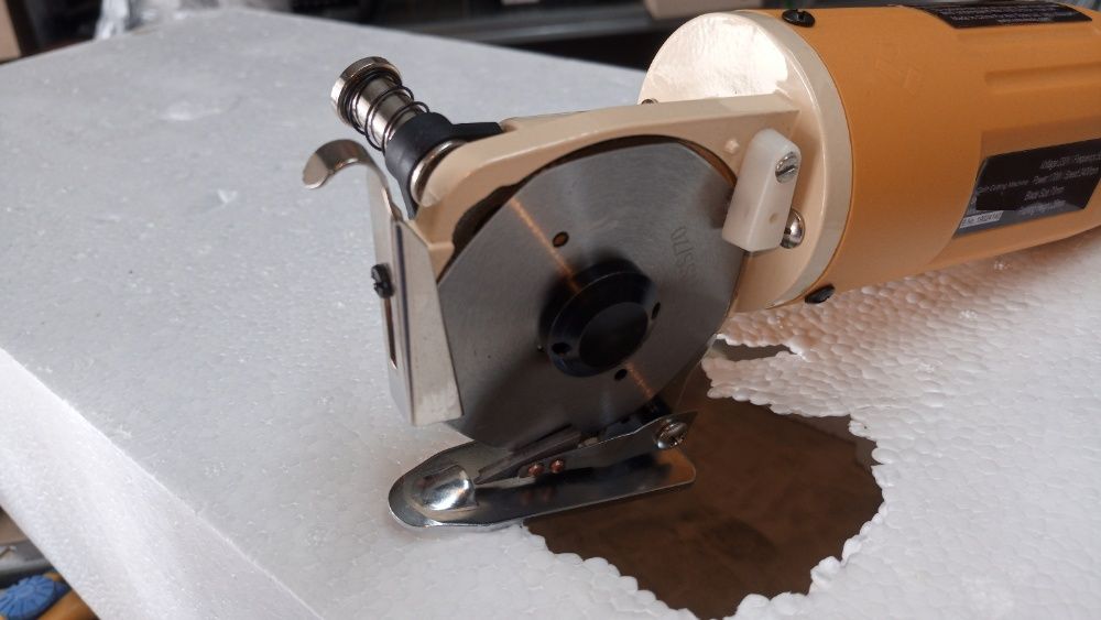 maquina corte circular tecido, malhas, couro cartão tesoura electrica