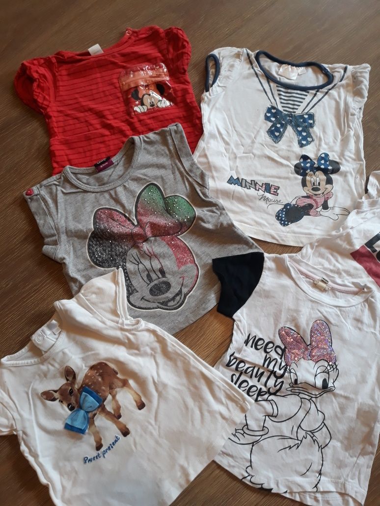 Bluzki na krótki rękaw myszka minnie 80/86