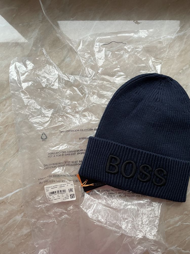 Шапка Hugo boss унісекс темно синя