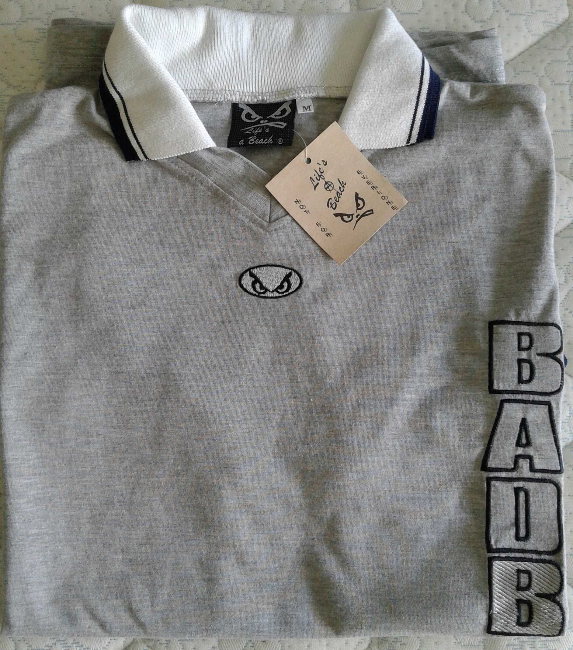 T-shirt/polo Bad Boy cinzento, original, nova