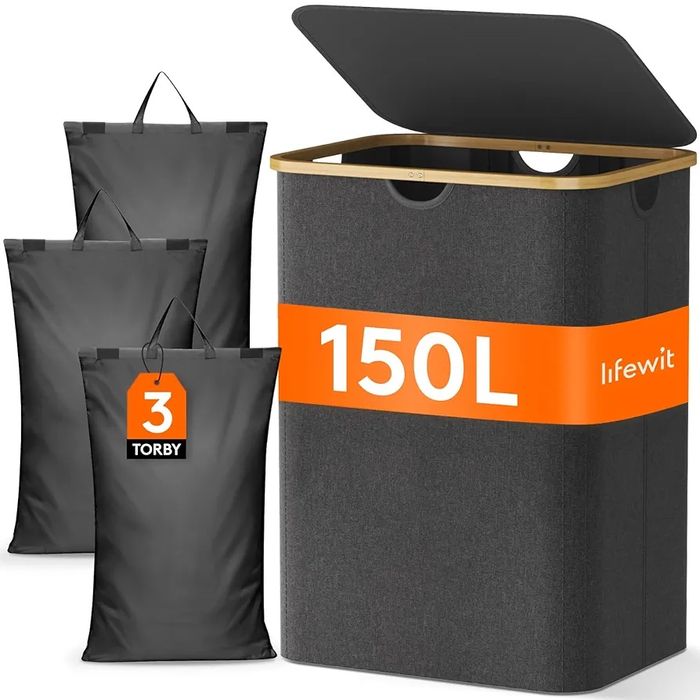 Potróny Kosz Pojemnik – Organizer na Pranie z Pokrywką 150l 733