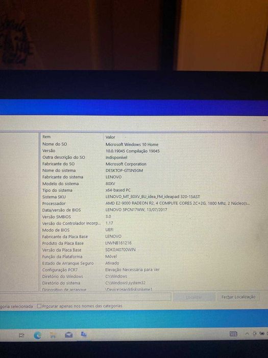 Lenovo Ideapad 320-15AST – Windows 10 limpo, pronto a usar