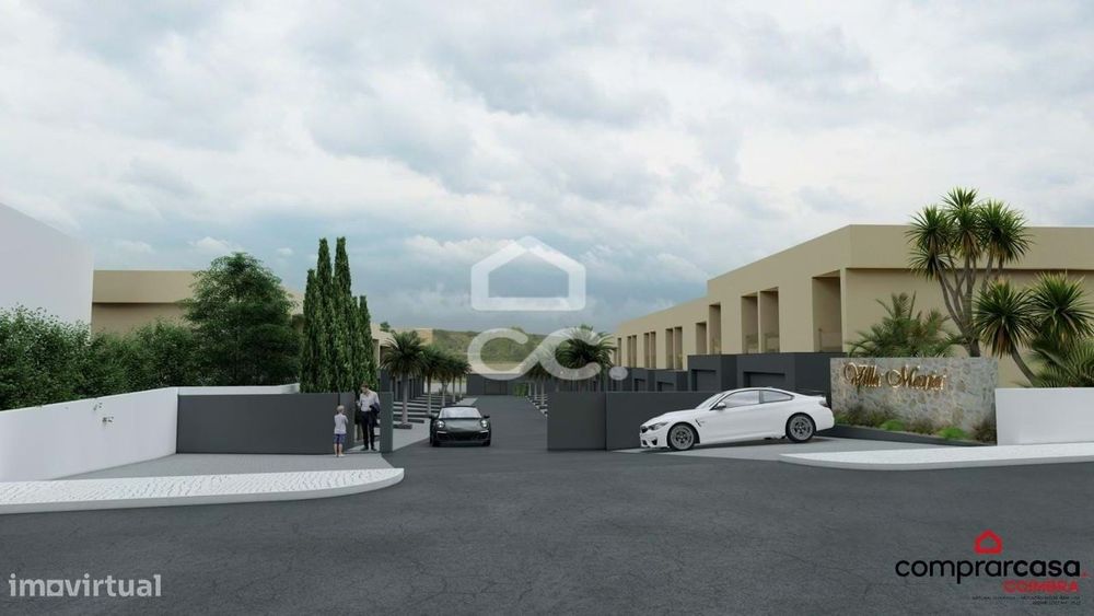 Moradia T3 nova em condomínio fechado com piscina, jardins e campo de