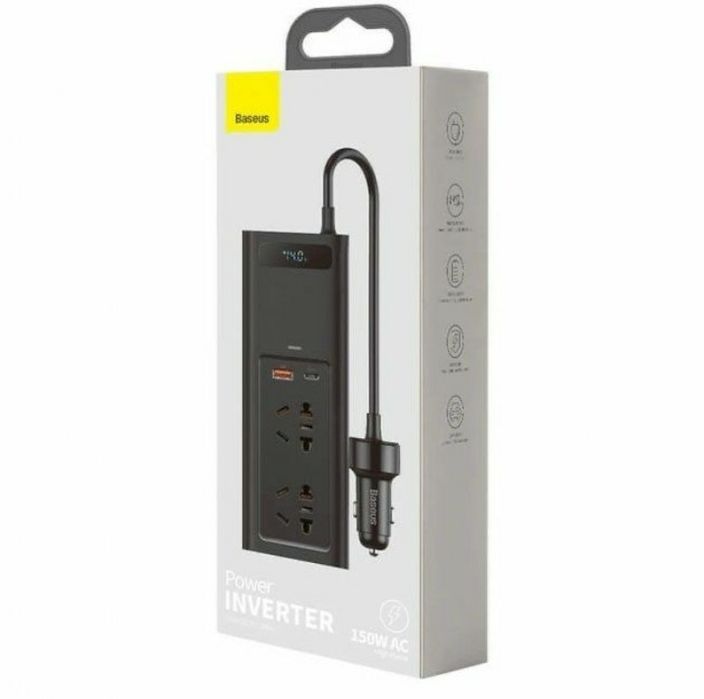 Преобразователь напряжения Baseus 150w 12в на 220 в от прикуривателя