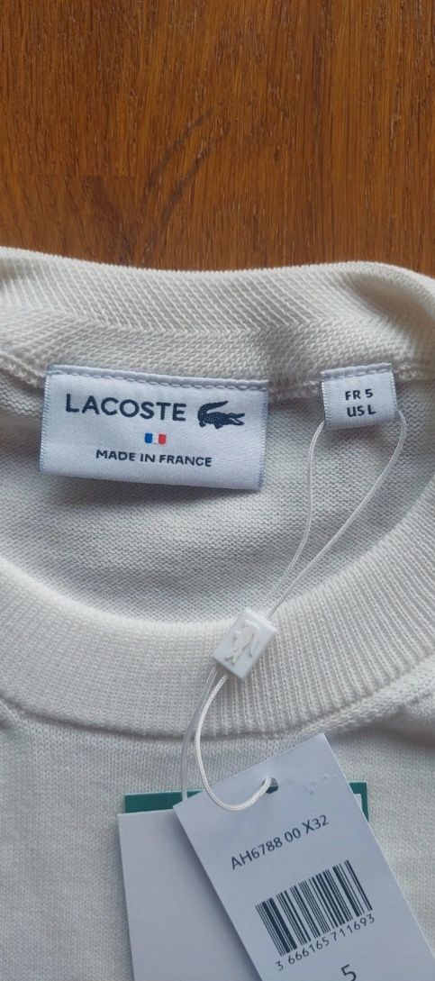 Lacoste biały sweter rozmiar L