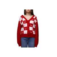 Кардиган Acne Studios Face Maglia wool cardigan Red