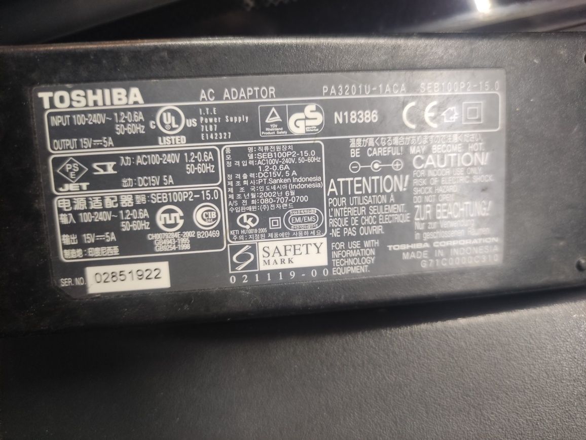 Zasilacz Toshiba 15w 5a