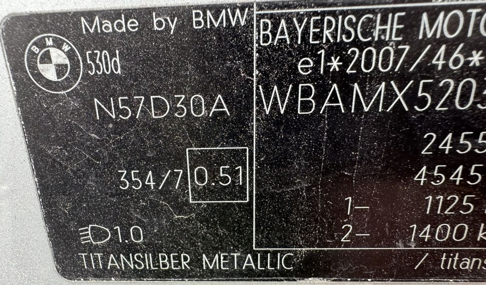 Maska, Zderzak, Blotniki, Pas BMW F10 Mpakiet Titansilber Metalic
