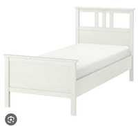 Łóżko Hemnes IKEA 90x200 z materacem i stelażem, bdb białe