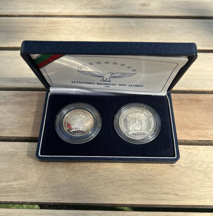Coleção Autonomia Regional Açores 1980 - Moedas Prata Proof