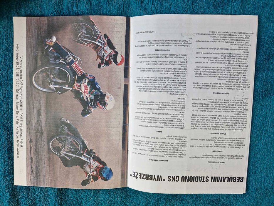 Żużel program zapisany GKS Gdańsk Włókniarz Częstochowa 24.05.1998