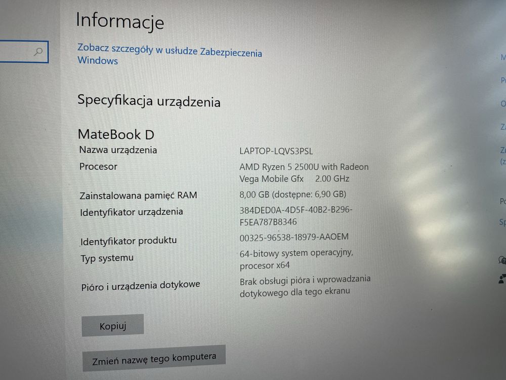 Huawei 512 GB matebook d14 ryzen 5 2500U 8 GB RAM laptop paragon