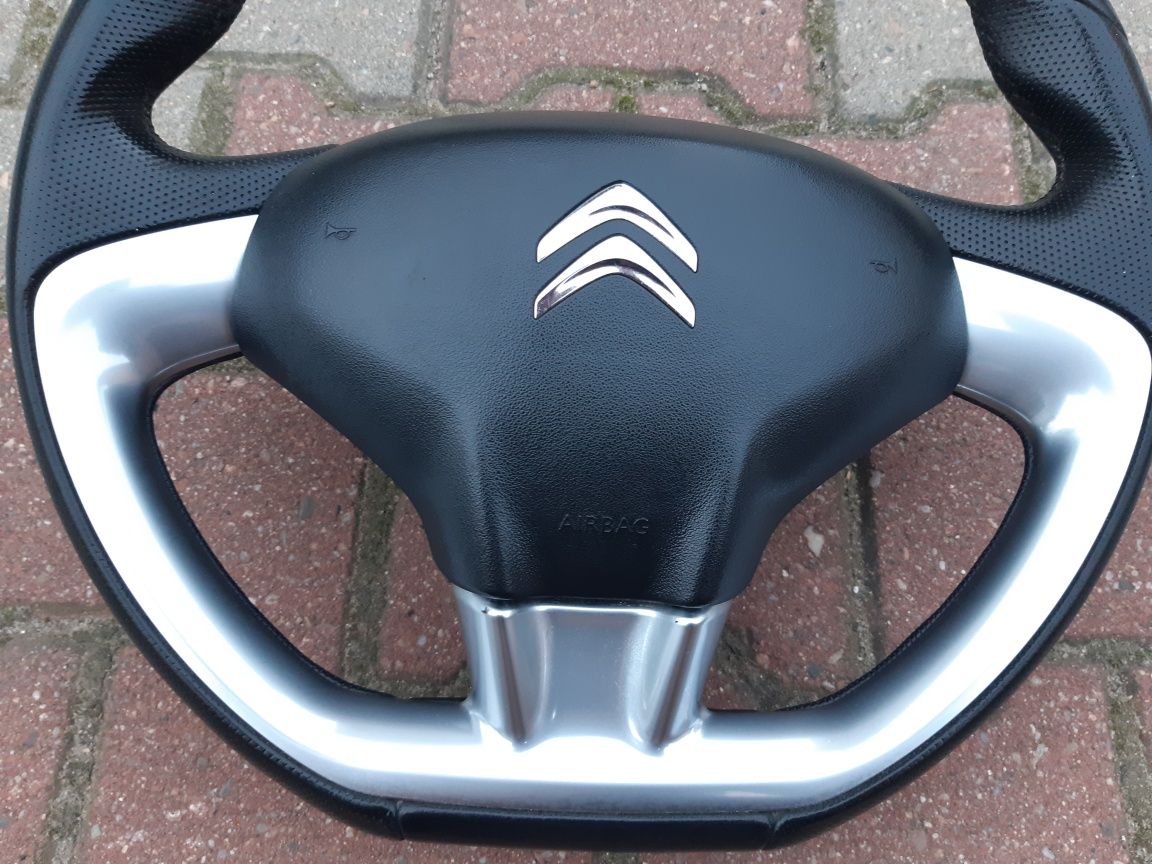Kierownica Citroen C3 II  Skóra Chrom  z Airbag Orginal Ładna