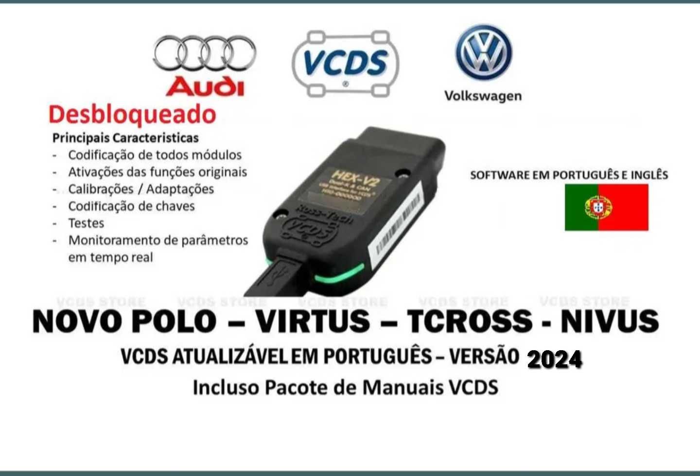 VCDS VAGCOM NEX V2 Português inglês 23.11.0 versão desbloqueada. 2024