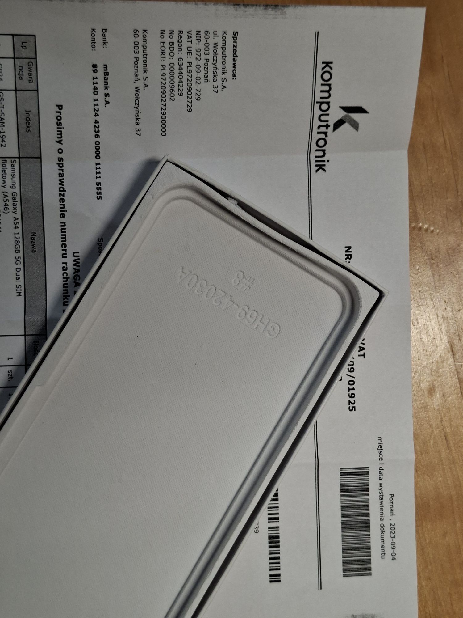Samsung A54 Awesome Violet Fioletowy 8/128GB Gwarancja - stan jak nowy