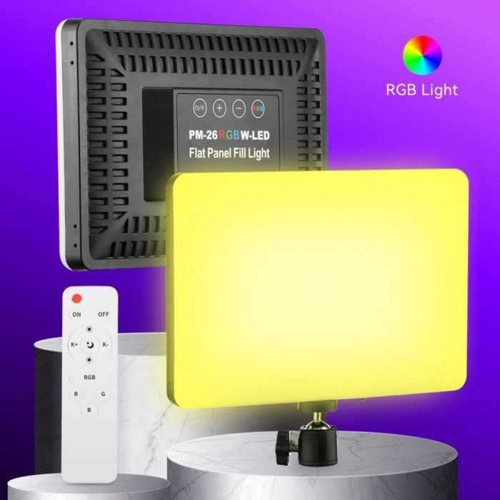 LED прожектор для фото-відео зйомки RGB  з пультом, відеосвітло
