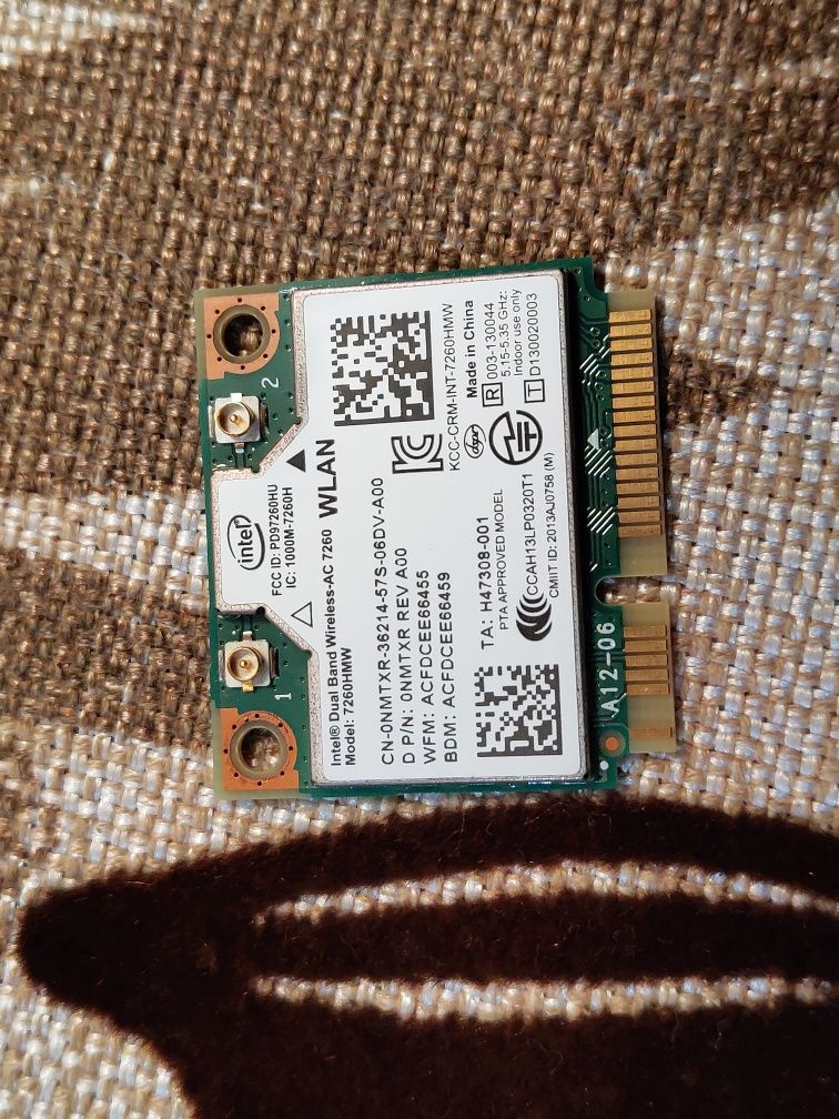 Wi-Fi для ноутбука Intel 7260 AC, 2,4 GHz, 5 GHz, AC