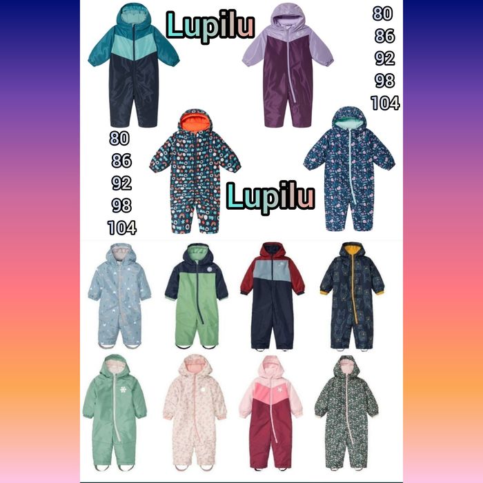 Комбінезони суцільні ТЕРМО мембранні Lupilu Німеччина! 80;86;92;98;104