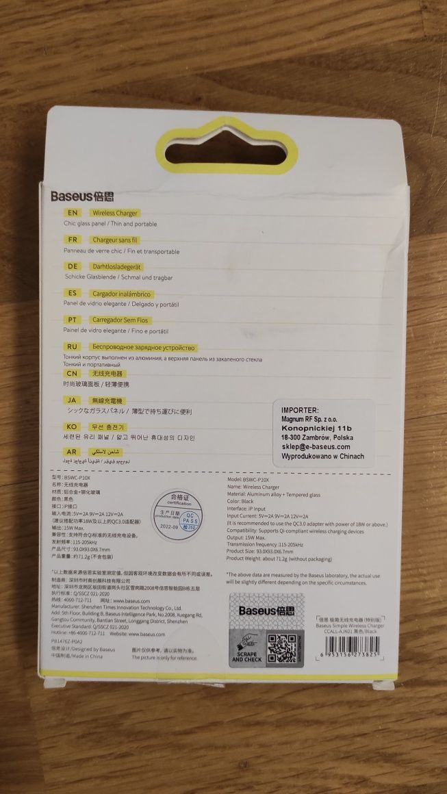Ładowarka indukcyjna Baseus BSWC P10X airpods
