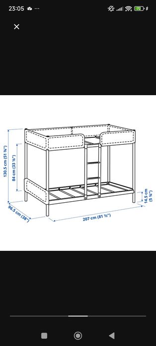 Cama Beliche IKEA TUFFING 0,90x2,00