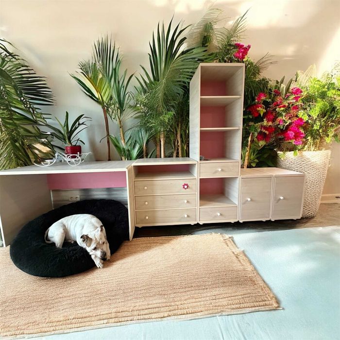 Duży zestaw mebli firmy Wójcik , narożna szafa , 2 szafki , 2 komody