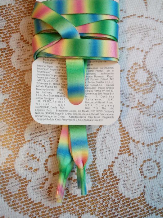 Sznurówki wielokolorowe płaskie, 120 cm