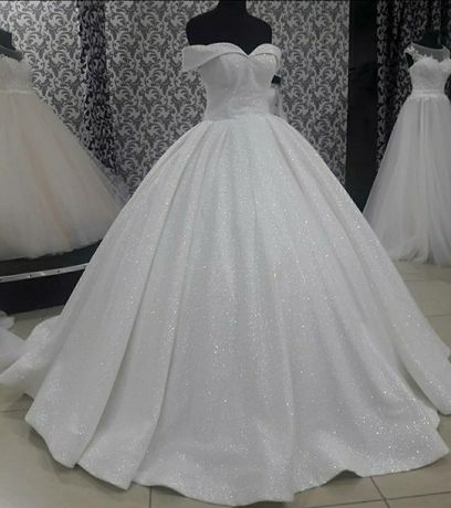 Счастливое Свадебное блестящее королевское платье