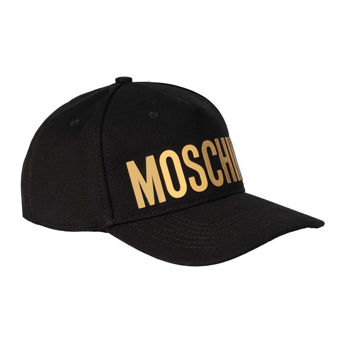 MOSCHINO MILANO luksusowa włoska czapka NERO/ORO