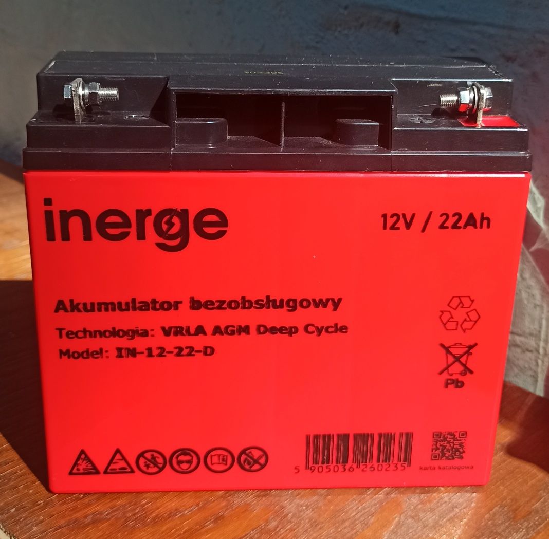 Аккумулятор AGM Inerge 12V 22Ah IN-12-22-D Deep Cycle (Польша)