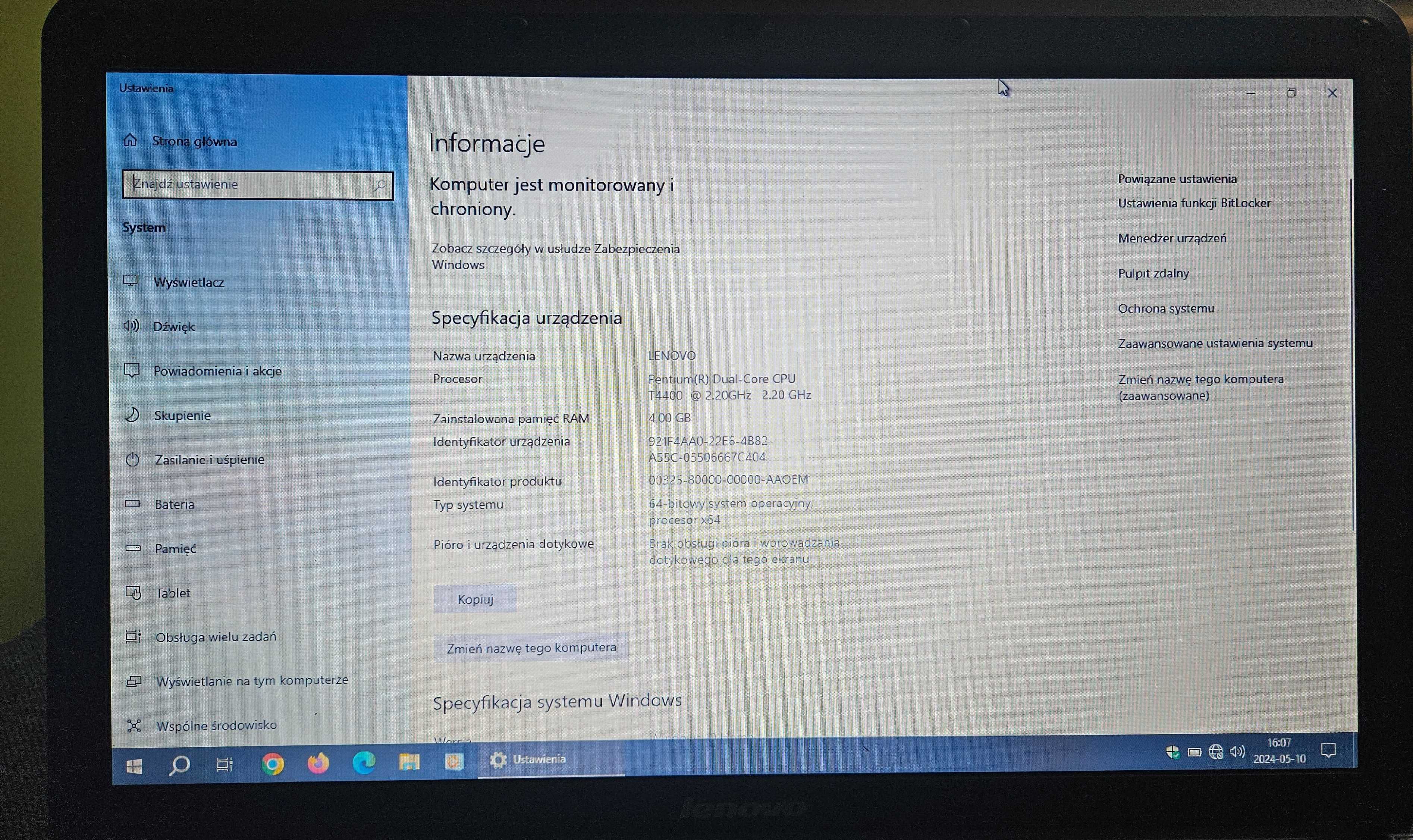 Laptop Lenovo G550 - Procesor 2,20GHz/4GB Ram/Dysk 500GB/Windows 10