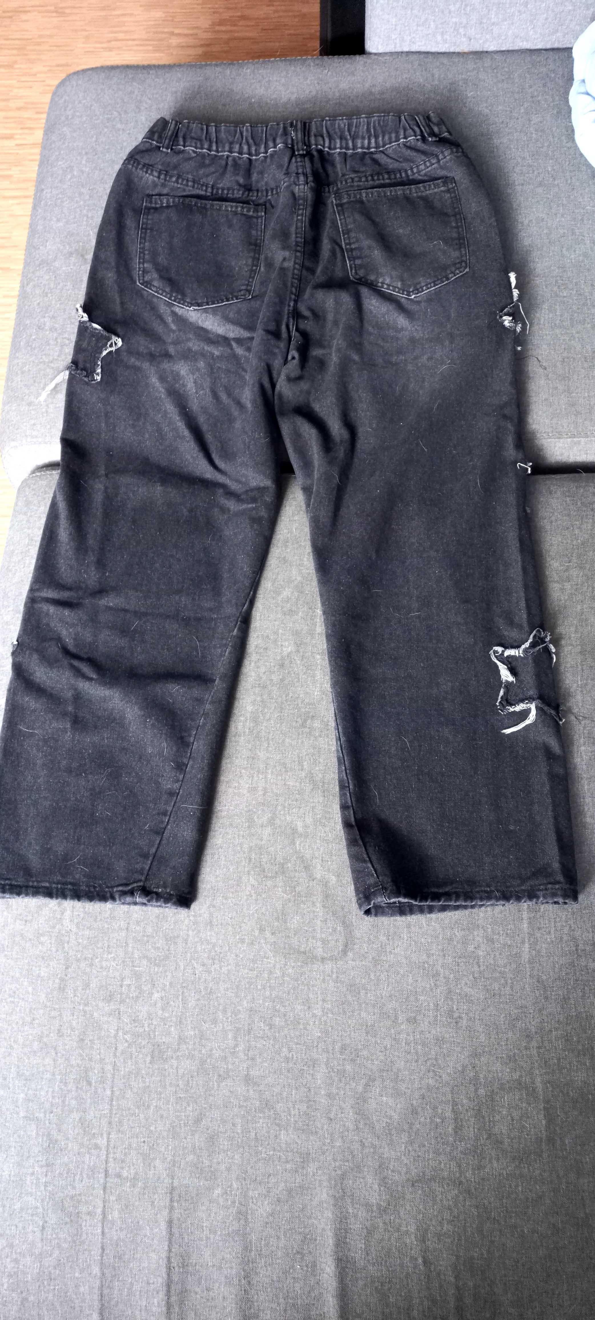 Spodnie dzinsowe czarne męskie młodzieżowe