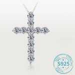 Хрестик срібло муасініт 3 мм,кольє в стилі Tiffany