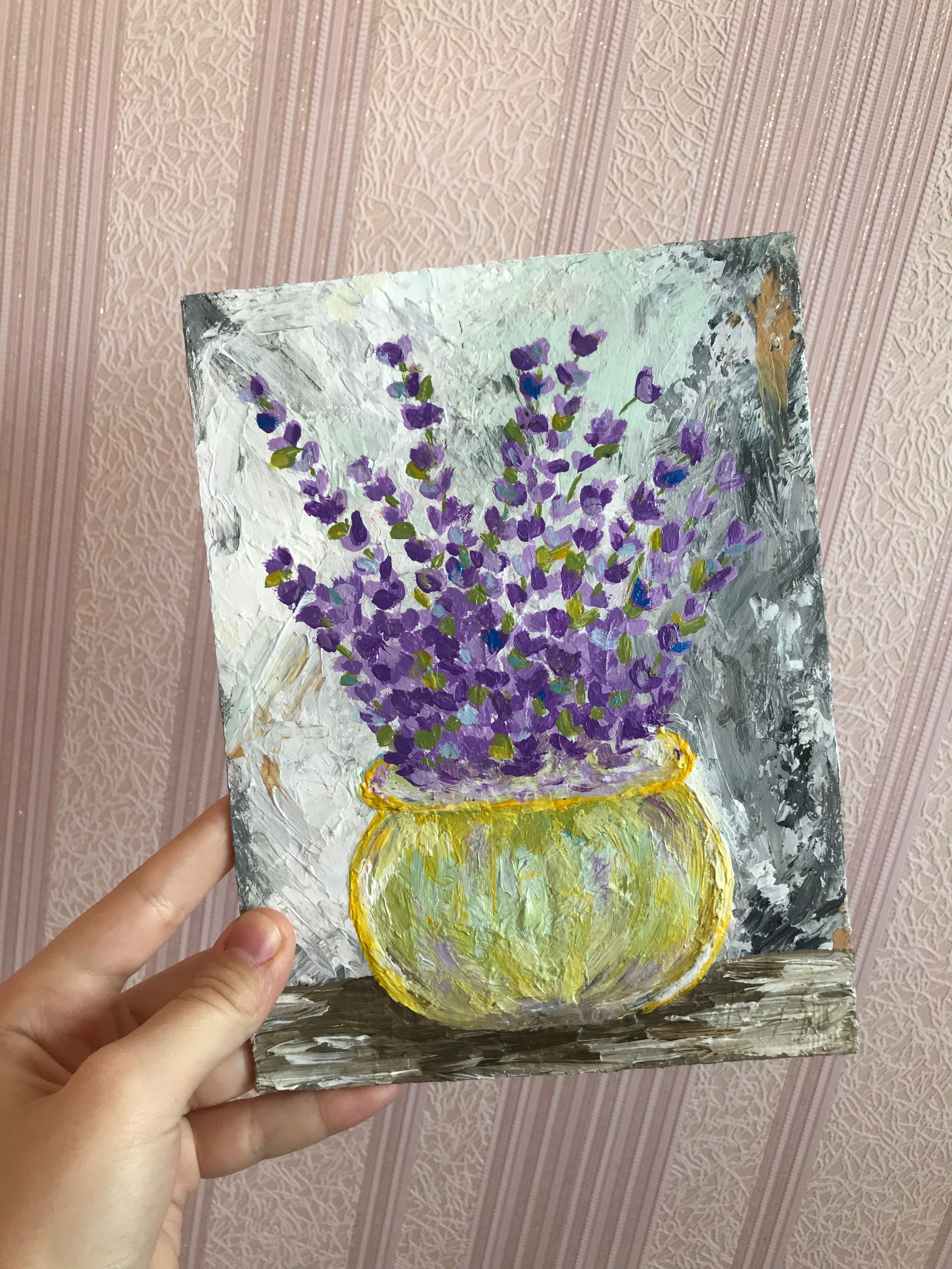 Картина акрилом ваза з квітами